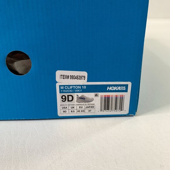 Hoka Men\'s Shoes Clifton 10 Running Shoes White Teal Size Size 9 D main image 5
